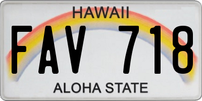 HI license plate FAV718