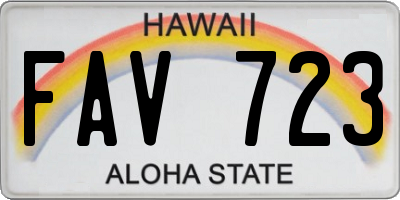 HI license plate FAV723