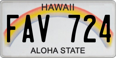 HI license plate FAV724