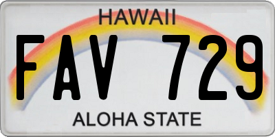 HI license plate FAV729