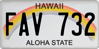 HI license plate FAV732