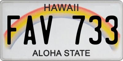 HI license plate FAV733