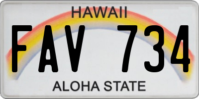HI license plate FAV734