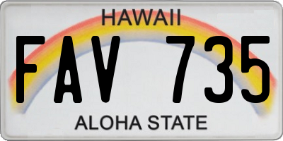 HI license plate FAV735