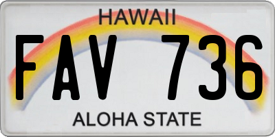 HI license plate FAV736