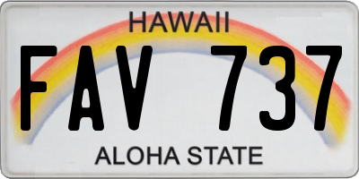 HI license plate FAV737