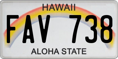 HI license plate FAV738