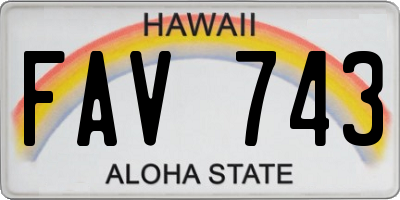 HI license plate FAV743