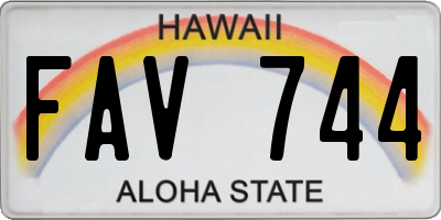 HI license plate FAV744