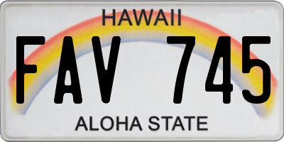 HI license plate FAV745