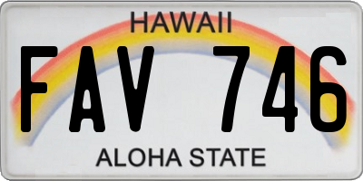 HI license plate FAV746