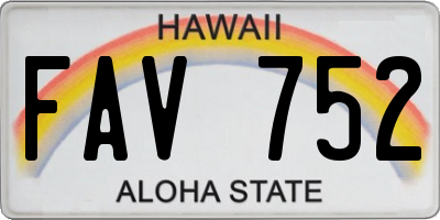 HI license plate FAV752