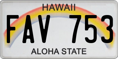 HI license plate FAV753
