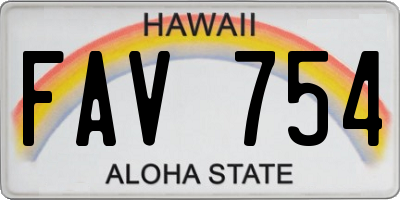 HI license plate FAV754