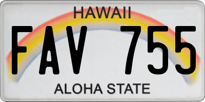 HI license plate FAV755