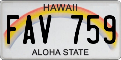 HI license plate FAV759