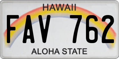 HI license plate FAV762