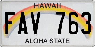HI license plate FAV763