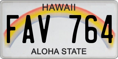 HI license plate FAV764
