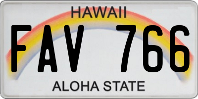 HI license plate FAV766