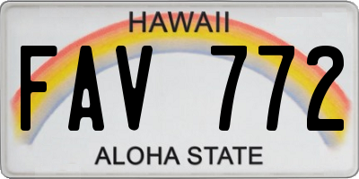 HI license plate FAV772