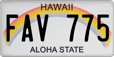 HI license plate FAV775