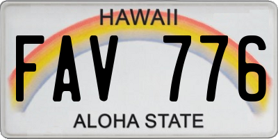 HI license plate FAV776