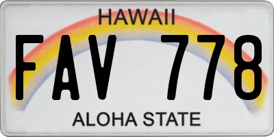 HI license plate FAV778