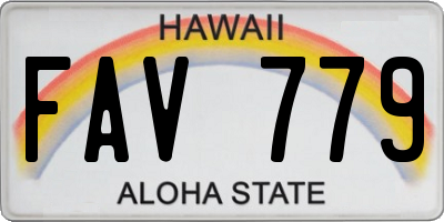 HI license plate FAV779