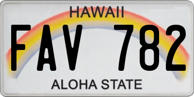 HI license plate FAV782