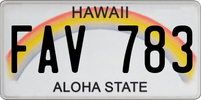 HI license plate FAV783
