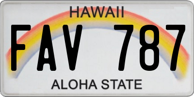 HI license plate FAV787