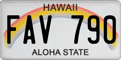 HI license plate FAV790