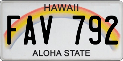 HI license plate FAV792