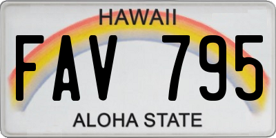 HI license plate FAV795