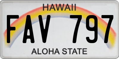 HI license plate FAV797