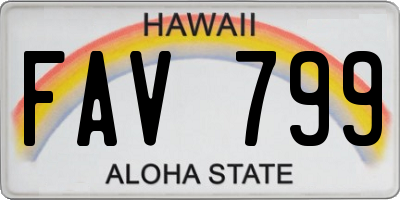 HI license plate FAV799