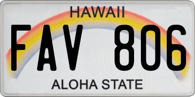 HI license plate FAV806
