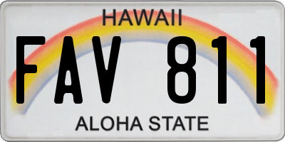 HI license plate FAV811