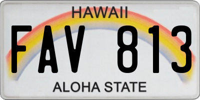 HI license plate FAV813