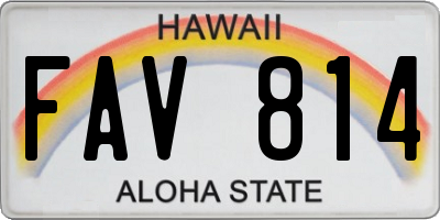 HI license plate FAV814