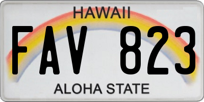 HI license plate FAV823