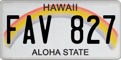HI license plate FAV827
