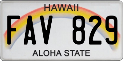 HI license plate FAV829