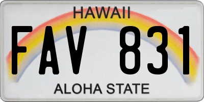 HI license plate FAV831