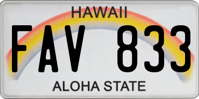 HI license plate FAV833