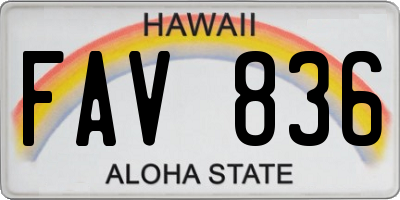 HI license plate FAV836