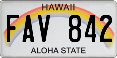 HI license plate FAV842