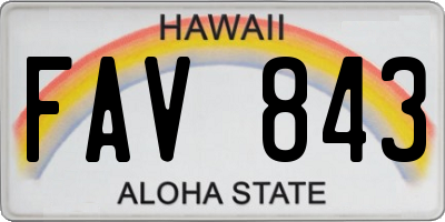 HI license plate FAV843