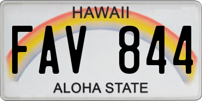HI license plate FAV844